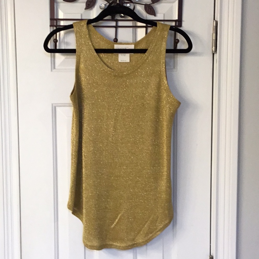 Cache Vintage Gold Metallic Tank